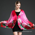 Mei Red Digital Printing Scarf Shawl with Buttons